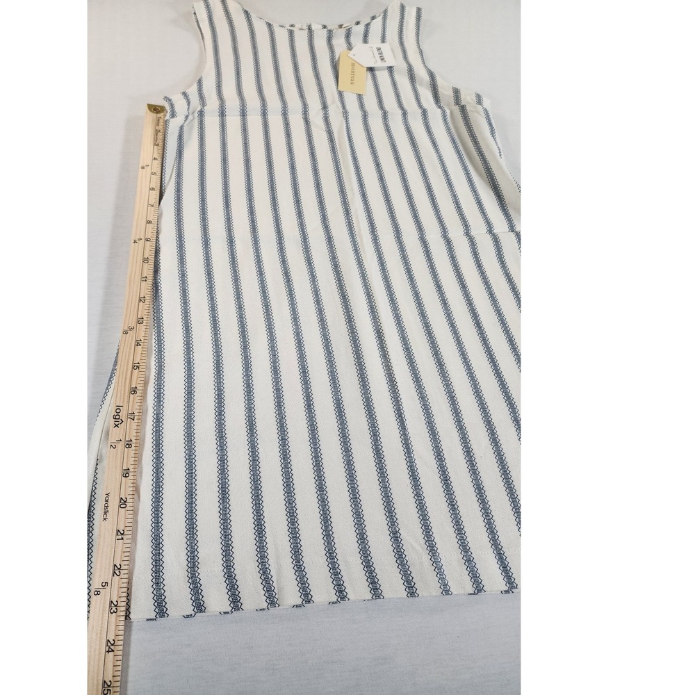 Monteau Los Angeles Shift Dress Womens Large Striped Linen Blend Sleeveless Boho - Picture 3 of 8